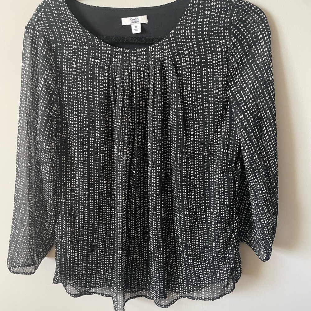 Chic Black and White Women's Top